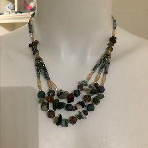 Purple multi color necklace bead unique